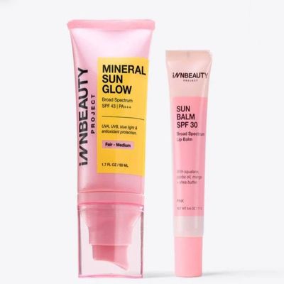 INNBEAUTY Project Mineral Sun Care Duo - Glow in Fair-Medium and Balm in Pink, 1 Count