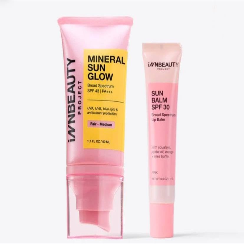INNBEAUTY Project Mineral Sun Care Duo - Glow in Fair-Medium and Balm in Pink, 1 Count