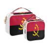 Ruhho Large Clear Travel Toiletry Bag with Zippers, PVC Waterproof Travel Organizer, Angola Flag Plastic Tote Bags, 2 pcs view 2