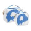 Ruhho Large Clear Travel Toiletry Bag with Zippers, PVC Waterproof Travel Organizer, Antarctica Flag Brush Stroke Plastic Tote Bags, 2 pcs view 2