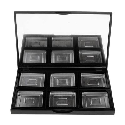 FashionCha 6 Grids Black Cosmetic Empty Palette with Pans Box Eyeshadow