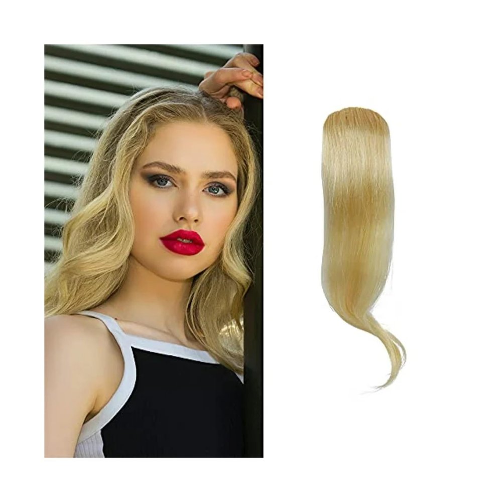CFGH6FDF Bangs Hair 2 Piece Wavy Side Bangs Human Hair Wavy Fringe Extensions Women Clip In Bang Extension Hair Bangs Hair Clip(613)