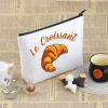VAMSII Croissant Lover Gift Le Croissant Makeup Bag French France Lover Cosmetic Bag Bonjour Gift Paris Lover Gift (Le Croissant M) view 3
