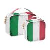 Ruhho Large Clear Travel Toiletry Bag with Zippers, PVC Waterproof Travel Organizer, Italian Flag Vintage Plastic Tote Bags, 2 pcs view 2