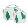 Ruhho Large Clear Travel Toiletry Bag with Zippers, PVC Waterproof Travel Organizer, Nigeria Flag Brush Stroke Plastic Tote Bags, 2 pcs view 2