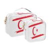 Ruhho Large Clear Travel Toiletry Bag with Zippers, PVC Waterproof Travel Organizer, Turkish Republic Northern Cyprus Flag Hand Drawn Plastic Tote Bags, 2 pcs view 2