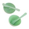 5 Sets Plastic Facial Mask Mixing Bowl with Plastic Spatula Facemask Bowl Mud Mask Mixing Bowl DIY Skin Care Mixing Tool Kit for Lady Women Home Beauty Salon Use, Green view 2