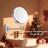 Auxmir 1X/20X Wall Mounted Makeup Mirror with Light, 8" Rechargeable Double-Sided Magnifying Mirror, Vanity Mirror Dimmable 3 Color Light, 360 Extension Rotation Foldable 14.5 Inch Arm, Chrome view 2