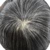 Healthlif Toupee For Men Hair Pieces Mens Toupee Prosthesis Hair Replacement System For Men European Real Human Hair Mens Hairpieces Hair System 6x8 Medium light density #1B40 1B# OFF BLACK+40% GREY view 3
