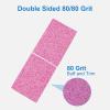 80/80 Grit Nail Buffers (50 Pack), Mini Nail Buffer Block Nail Files for Acrylic Nails and Natural Nails, Coarse Nail Buffer Blocks Bulk Buffing for Nail Buff Professional Manicure File Set Pink view 4