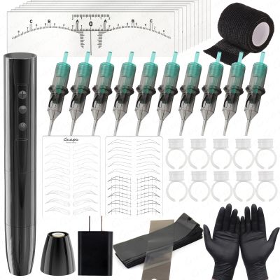 Guapa Portable Tattoo Machine Kit with 3.0mm Stroke Length, Digital LCD Display, for Permanent Makeup, Microblading, Eyeliner, Brows, Lip Blush, and Scalp Micropigmentation (Tattoo set-Black)