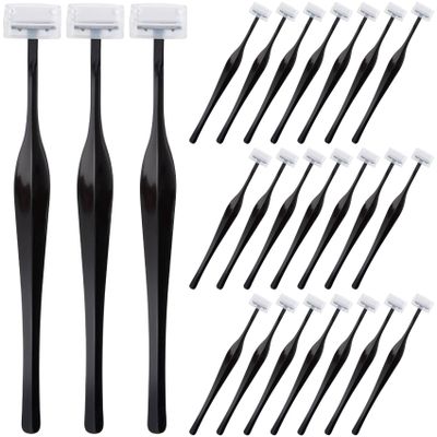 PAGOW 24pcs Eyebrow Razor, T-Shape Facial Razors for Women & Men, Eyebrow Shaper and Shaver with Protective Cover, Eyebrow Trimmer Kit for Face and Eye Brow (Black)