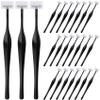 PAGOW 24pcs Eyebrow Razor, T-Shape Facial Razors for Women & Men, Eyebrow Shaper and Shaver with Protective Cover, Eyebrow Trimmer Kit for Face and Eye Brow (Black) view 1