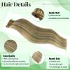 SOSEXY Clip in Hair Extensions Real Human Hair, Beige Blonde to Bleach, 22 Inch Straight, 5pcs 70g Clip ins with 12 Clips Each, Salon Quality, No Shedding/Tangles view 2