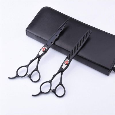 Left Handed Hair Cutting Scissors Comb 7 inch Set Professional Hairdressing Scissors Stainless Steel Barber Salon Cutting Scissor and Thinning Scissors