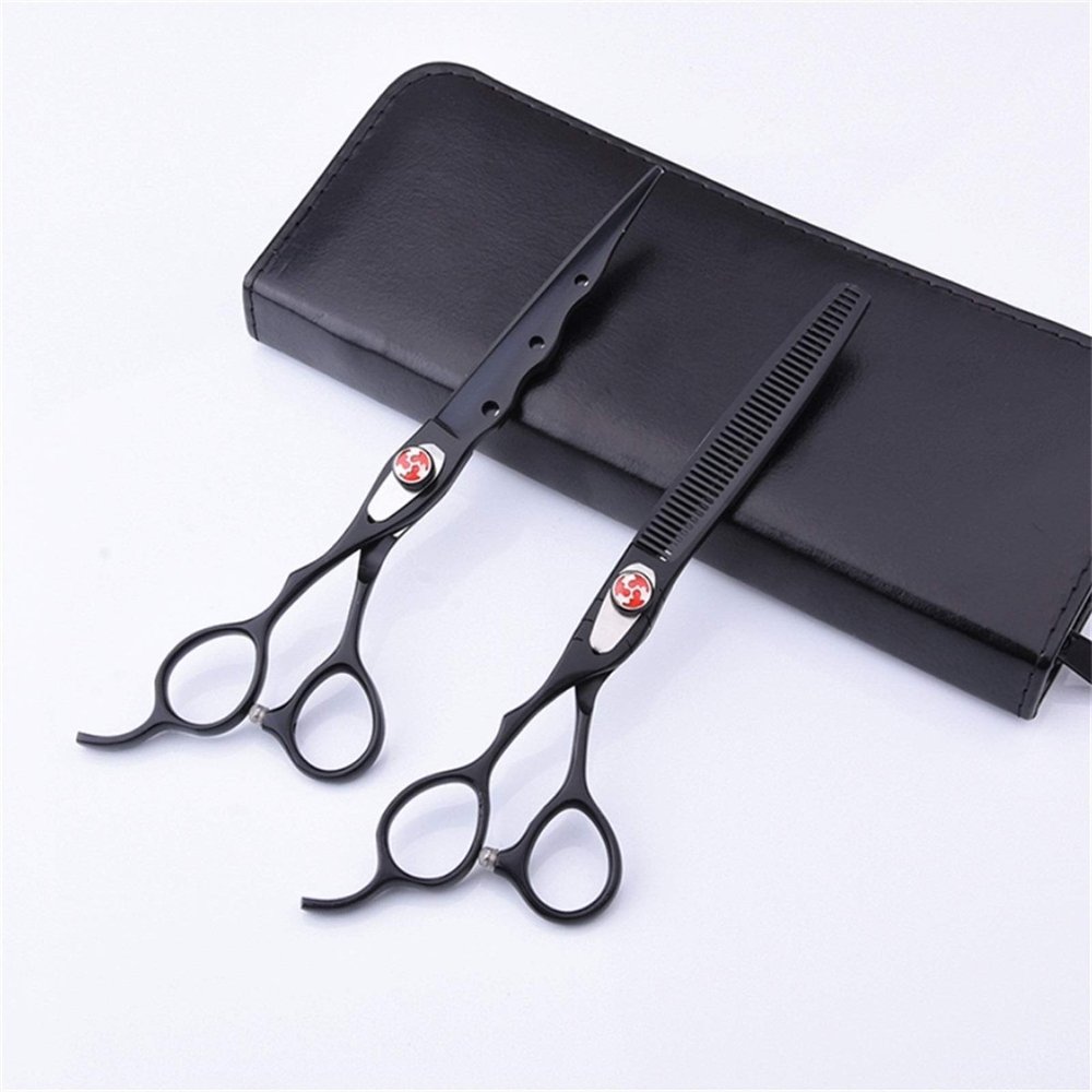 Left Handed Hair Cutting Scissors Comb 7 inch Set Professional Hairdressing Scissors Stainless Steel Barber Salon Cutting Scissor and Thinning Scissors