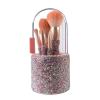AQINMINA Sparkling Diamond Makeup Brush Set Professional, 8 Full-featured Makeup Brushes With Shiny Diamond Holder, Travel Makeup Brush Set(Pink) view 1