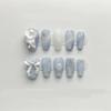 Handmade Blue Nail Patches for Rose Angels - Fake Nails and Manicures(Short blue,XS) view 1