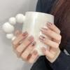 Handmade Nail Wearing Butterfly Diamond Wave Dot Long Short Ladder Nail Art(L) view 2