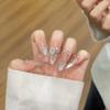 Top Quality Handmade Nail Art Set - Nude Colored, French Cat Eye, Large Diamond, European and American Long Style(L) view 2