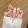 Top Quality Handmade Nail Art Set - Nude Colored, French Cat Eye, Large Diamond, European and American Long Style(L) view 3