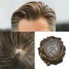 Healthlif Toupee For Men Hair Pieces Mens Toupee Prosthesis Hair Replacement System For Men European Real Human Hair Mens Hairpieces Hair System 7x10 Medium light density #620 6# LIGHT BROWN+20% GREY