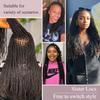 Originea 8-18 Inch 0.1 and 0.2 0.4 Thickness Curly Tips Interlocked sister Locs 100% Real Human Hair Micro loc Extensions Permanent Dreadlock Extensions (1B# 0.1cm, 12 Inch 70 Strands) view 4