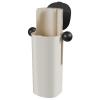 Automatic Rising Makeup Brush Holder Makeup Brushes Organizer Dustproof Cosmetic Brushes Holder with Lid for Vanity Bathroom Office Desktop (Black+Beige) view 1