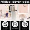 Automatic Rising Makeup Brush Holder Makeup Brushes Organizer Dustproof Cosmetic Brushes Holder with Lid for Vanity Bathroom Office Desktop (Black+Beige) view 3
