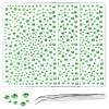 3Sheets Rhinestone Stickers for Crafts Clear Crystal Tweezers Decals Face Gems Pearls for Makeup Stick on Body 3/4/5/6MM Light Green Hair Nails Craft DIY Gems for Nails Makeup Decor 975PCS view 1