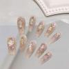 Handmade Wearing of Medium to Long Nail Stickers, Fake Nail Art Patches(Short pink,L) view 1