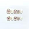 ZIIVIEVS Handmade Fake Nail Patches with Butterfly Design and Pearl Enhancement for Short Round Nails(L) view 2