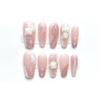 Handmade Wearing Armor, Detachable Pink Heart Sparkling Cat Eyes, Repeated Use of False Nails(Pink,L) view 1