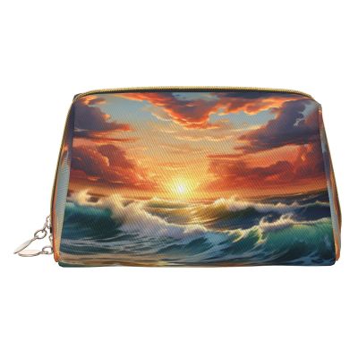 DRTGEDS Ocean Sunset Scenery Toiletry Bag For Men, Portable Travel Toiletry Organizer Bag,Shaving Bag,Little Pouch