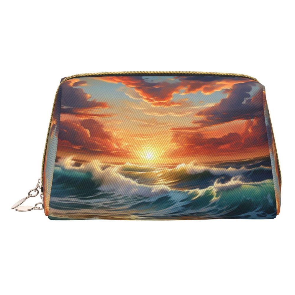 DRTGEDS Ocean Sunset Scenery Toiletry Bag For Men, Portable Travel Toiletry Organizer Bag,Shaving Bag,Little Pouch