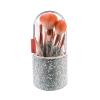 AQINMINA Sparkling Diamond Makeup Brush Set Professional, 8 Full-featured Makeup Brushes With Shiny Diamond Holder, Travel Makeup Brush Set(White) view 1