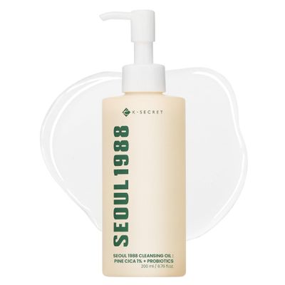 K-SECRET SEOUL 1988 Cica Cleansing Oil Deep Pore Cleansing & Gentle Exfoliation | Daily Oil Cleanser for Sensitive Skin | Korean Skincare, 200ml / 6.76 fl oz