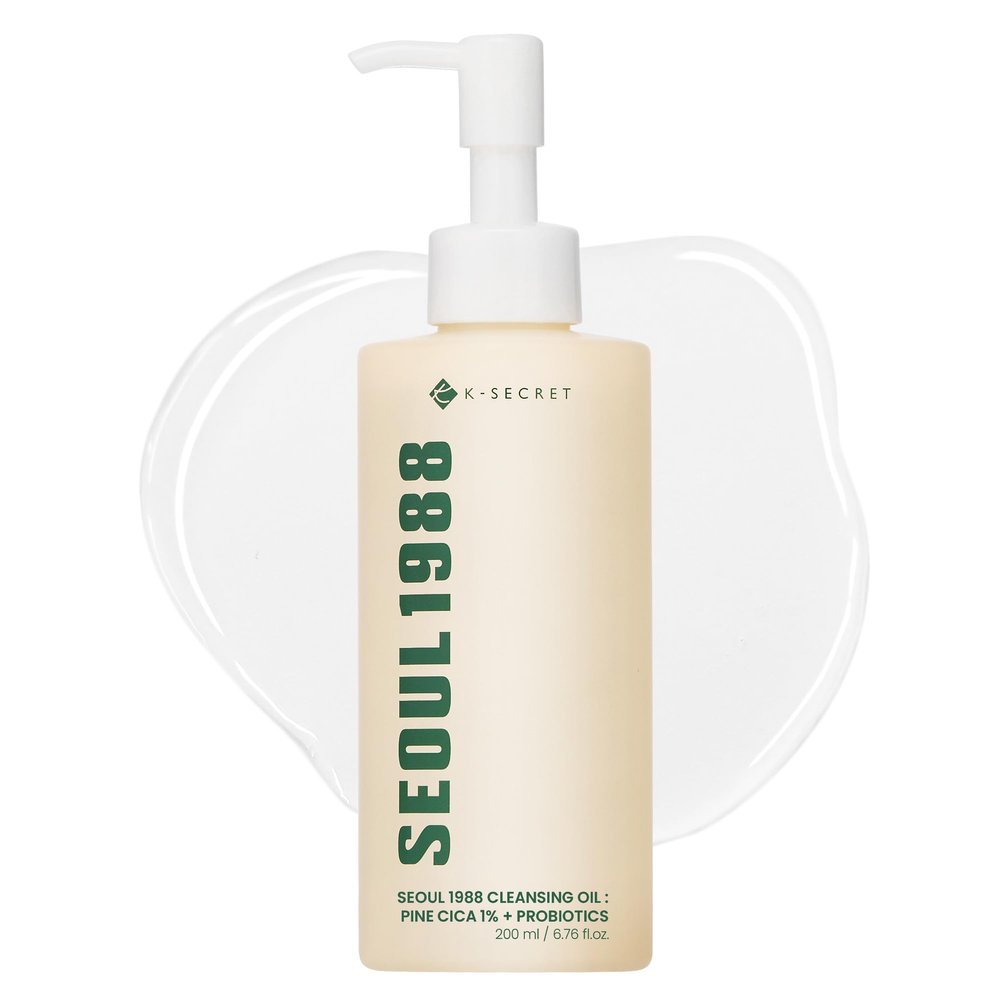 K-SECRET SEOUL 1988 Cica Cleansing Oil Deep Pore Cleansing & Gentle Exfoliation | Daily Oil Cleanser for Sensitive Skin | Korean Skincare, 200ml / 6.76 fl oz