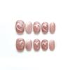 Handmade Wearing Armor, Detachable Pink Heart Sparkling Cat Eyes, Repeated Use of False Nails(Short pink,L) view 1