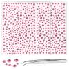 Rhinestone Stickers for Crafts Clear Crystal Tweezers Decals Face Gems Pearls for Makeup Stick on Body 3/4/5/6MM Hair Nails Craft DIY Gems for Nails Makeup Decor Pink 975PCS view 1