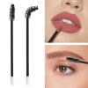 100Pcs Disposable Mascara Wands Spoolie Brush Double-Ended Dual Mascara Brush Spoolie Lip Brush Makeup Grooming Tool (Nylon Black,100) view 2