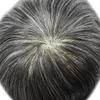 Men Toupee Human Hair Durable Fine Mono Hair Toupee for Men Hair Units Clear Poly Mens Toupee Human Hair Systems Protesis Capilar Para Hombre8x10-120% Medium light density#1B40 OFF BLACK+40% GREY view 4