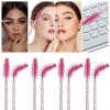 100Pcs Disposable Mascara Wands Spoolie Crystal Brush Double-Ended Dual Mascara Brush Spoolie Lip Brush Makeup Grooming Tool (Rose Red,100) view 3