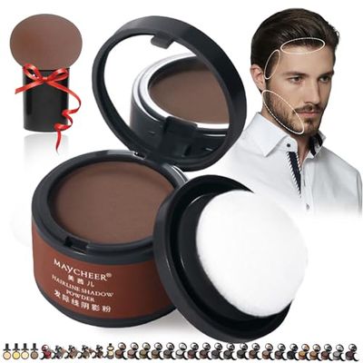 DENGWANG Waver loo Magic Root Cover Up, Waberlo Magic Root Cover Up, 30 Colors Hairline Contouring Shadow Powder with Mirror and Cushion, Can be Used on Hairline, Beard, Eyebrows (#10 Red brown)