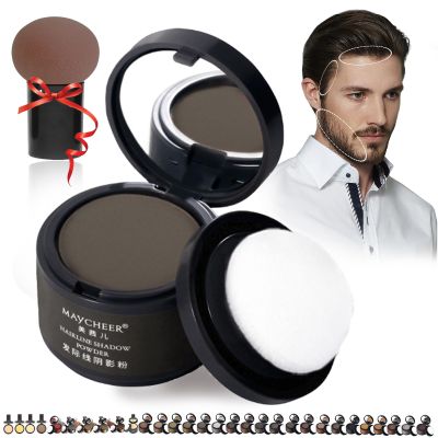 DENGWANG Waver loo Magic Root Cover Up, Waberlo Magic Root Cover Up, 30 Colors Hairline Contouring Shadow Powder with Mirror and Cushion, Can be Used on Hairline, Beard, Eyebrows (#18 Tan gray)