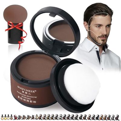DENGWANG Waver loo Magic Root Cover Up, Waberlo Magic Root Cover Up, 30 Colors Hairline Contouring Shadow Powder with Mirror and Cushion, Can be Used on Hairline, Beard, Eyebrows (#14 Chocolate)