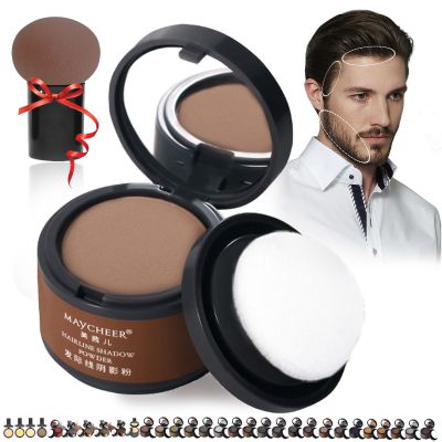 DENGWANG Waver loo Magic Root Cover Up, Waberlo Magic Root Cover Up, 30 Colors Hairline Contouring Shadow Powder with Mirror and Cushion, Can be Used on Hairline, Beard, Eyebrows (#17 Tan brown)