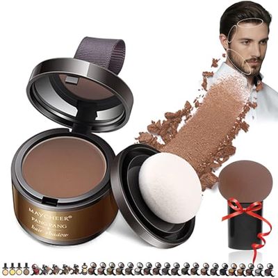 DENGWANG Waver loo Magic Root Cover Up, Waberlo Magic Root Cover Up, 30 Colors Hairline Contouring Shadow Powder with Mirror and Cushion, Can be Used on Hairline, Beard, Eyebrows (#3 Light Brown)