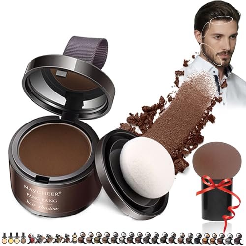 DENGWANG Waver loo Magic Root Cover Up, Waberlo Magic Root Cover Up, 30 Colors Hairline Contouring Shadow Powder with Mirror and Cushion, Can be Used on Hairline, Beard, Eyebrows (#1 Dark Brown)