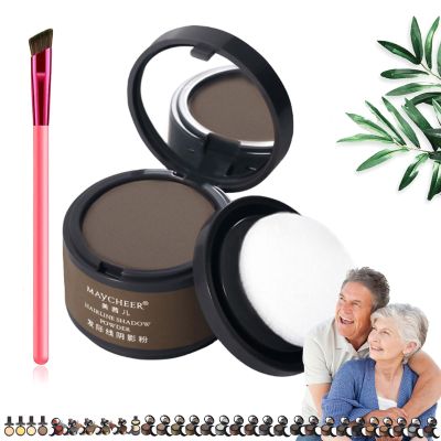 DENGWANG Maycheer Hairline Shadow Powder, Maycheer Hair Shadow, Magic Root Cover Up, 30 Colors Grey Hair Coverage Touch Up, Hair Powder for Gray Hair Coverage with Mirror and Cushion (#29 Smoky Gray)